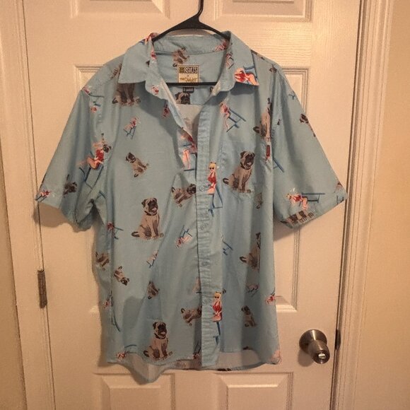 RSVLTS x Sandlot Button Up Shirt SS Wendy Peffercorn Beast Novelty Rockabilly XL - Picture 2 of 5